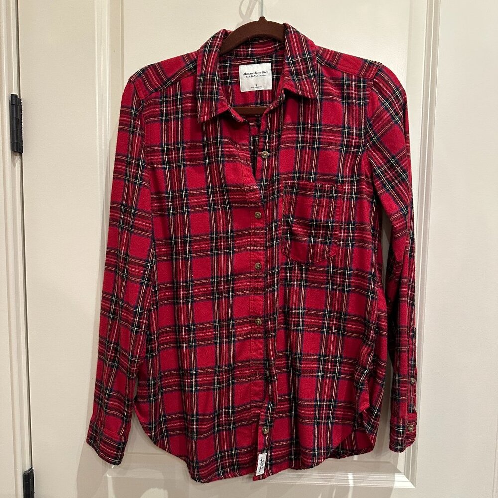 Abercrombie Womans Plaid Flannel Shirt - EUC!